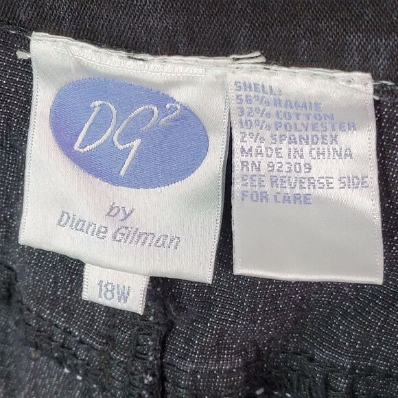 DG2 by Diane Gilman Womens Size 18W Black Solid Bootcut Jeans - Picture 6 of 11